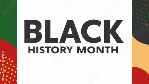 Black history month typographic quote design with bold text and colorful background