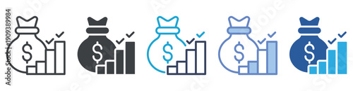 Capitalism icon set multiple style collection