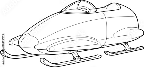 Modern Rally Car Side View Outline Vector Illustration