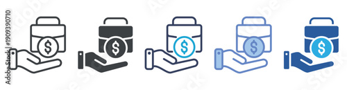 Employer icon set multiple style collection