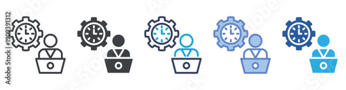 Part Time icon set multiple style collection