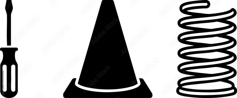 Fototapeta premium Repair, Safety, and Engineering Icon Set on White Background