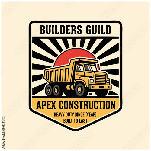 Apex Construction Truck Badge with Builders Guild Logo