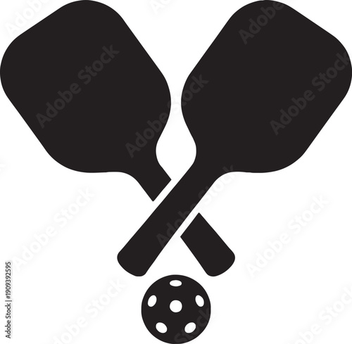 Pickleball Starter Kit Black Silhouette SVG Icon