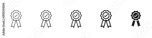 Award icons in black outline, solid and colored style