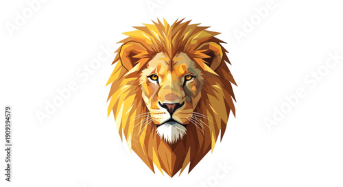 Wallpaper Mural Majestic Lion Head Vector Art with Geometric Style Torontodigital.ca