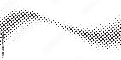 Dotted halftone gradient texture. Vanishing polka dot background. Repeating dots gradation pattern background. Black fading comic pop art