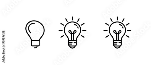 Light Bulb Icon Set Idea Symbol Vector Illustration