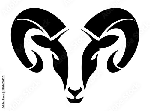 stylized head of a bighorn sheep