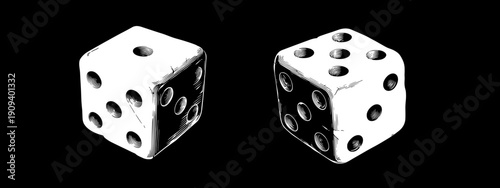 white player dice on black background