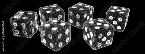 white player dice on black background