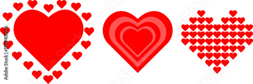 red heart with hearts