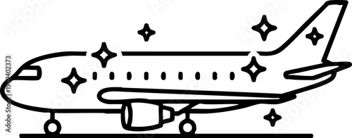 Clean Airplane Icon for Maintenance and Service Concept