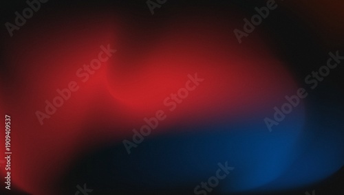 A dark red and blue gradient background features a heavy grainy texture for moody atmospheric design categorization.