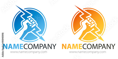 Electrical safety power symbol lightning bolt industrial icon