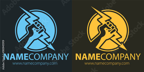 Utility electricity power grid lightning bolt icon for electrical industry