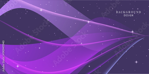 Creative waves night purple background dynamic shapes composition