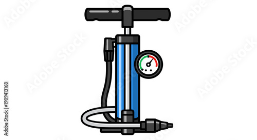 Blue Air Pump with Pressure Gauge.