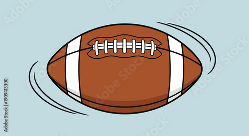 American Football Ball Spinning in Motion.