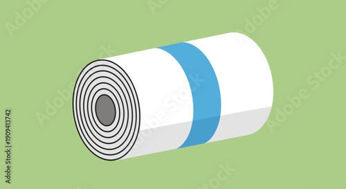 White Paper Roll with Blue Strip.