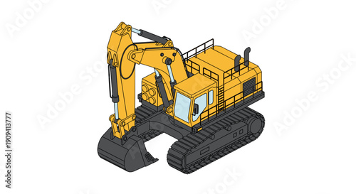 Yellow Excavator Machine Heavy Equipment 1.