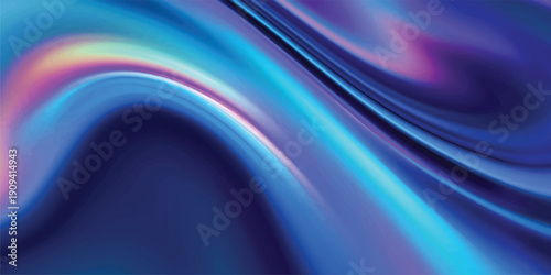 Elegant, glowing neon arcs of electric blue and vivid pink curve across a deep blue background, suggesting futuristic technology.