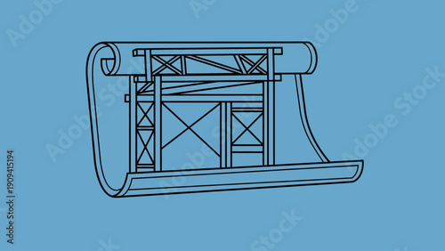 A schematic illustration depicts a rolled structure with intricate internal scaffolding