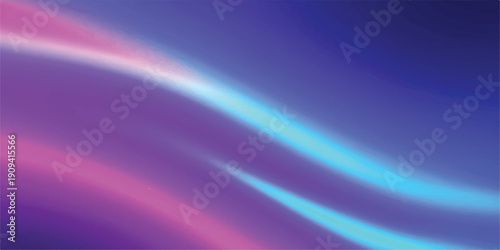 Dynamic abstract curve of iridescent light in blue, cyan, and magenta streaks against a deep navy background.