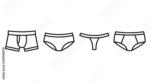 Underwear Icons: Boxer Briefs, Briefs, Thong, and Bikini Style