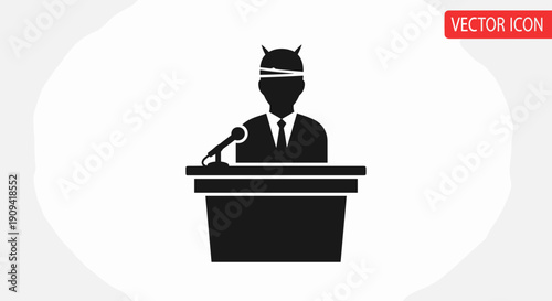 Businessman Wearing VR Headset Speaking.