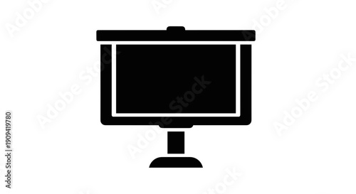 Computer monitor on a stand.