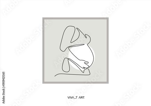 Beautiful pregnant Woman in one continuous line drawing. Healthy pregnancy and birth baby symbol in simple linear style. Concept for Happy Mother day banner. Editable stroke.