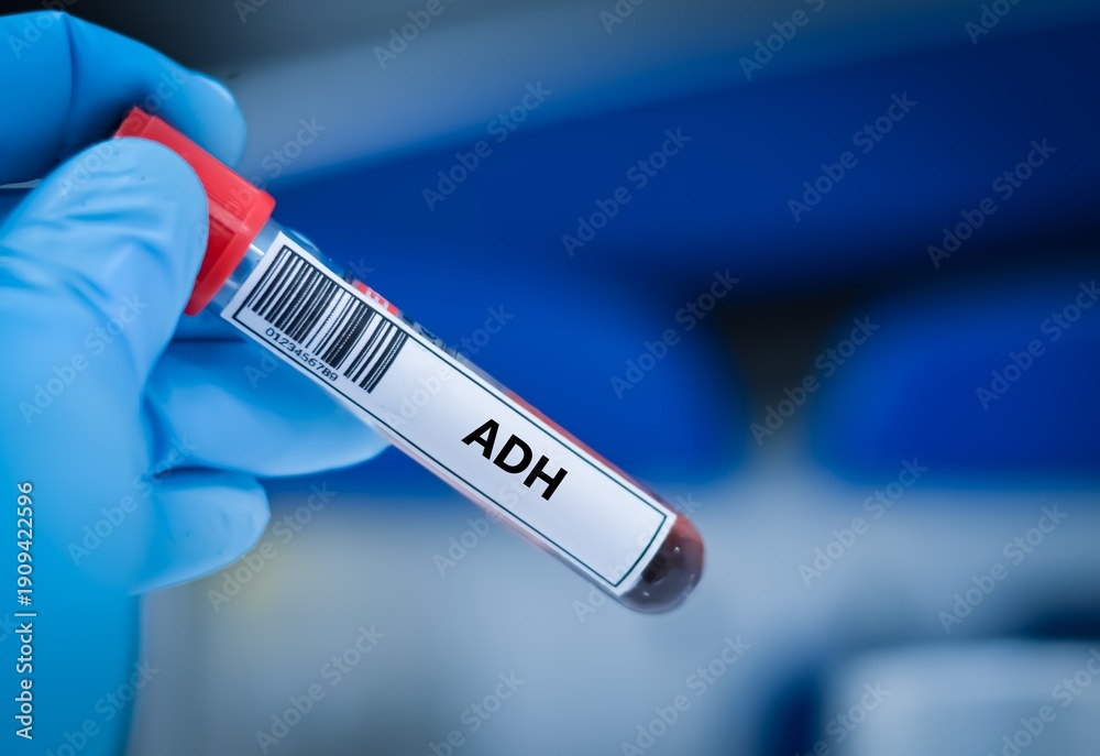 Fototapeta premium Blood sample tube for ADH test analysis.