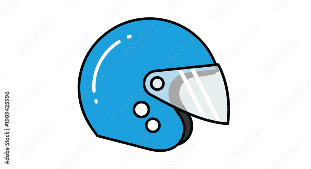 Fototapeta premium Blue Motorcycle Helmet with Clear Visor.