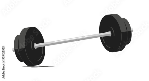 Barbell with Weights on Both Ends.