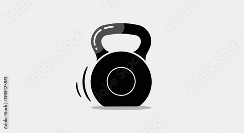 Black Kettlebell Weight Fitness Equipment.