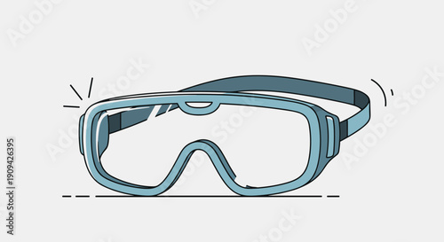 Illustration of Swimming Goggles with Strap.