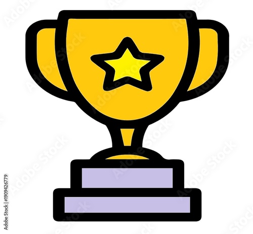 Trophy cup icon. Outline trophy cup vector icon for web design isolated on white background
