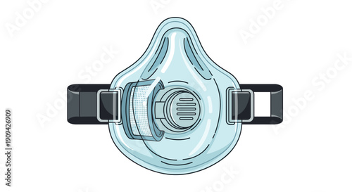 Transparent Face Mask with Black Straps.