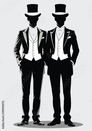 067-07-Two elegant men in formal wear, portraying classic style and sophistication