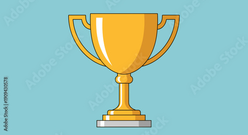 Golden Trophy Cup on a Stand.