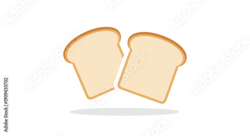 Cartoon illustration of two slices of bread on a clean, white background. Useful for food blogs, recipe websites, and health-related content.