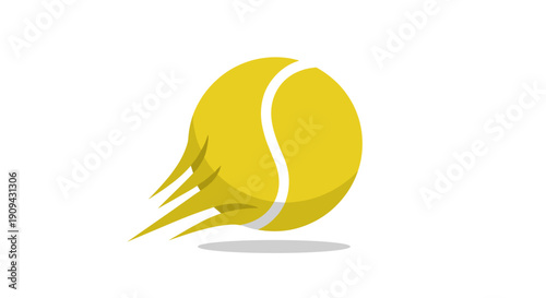 Yellow Tennis Ball in Motion Blur.