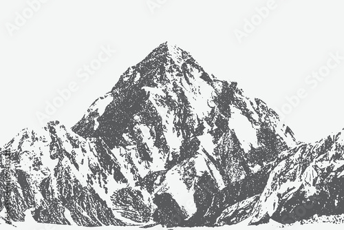 Halftone stipple effect on a mountain, for the y2k collage design of grunge punk, Brutalist noisy retro photocopy background with mound
