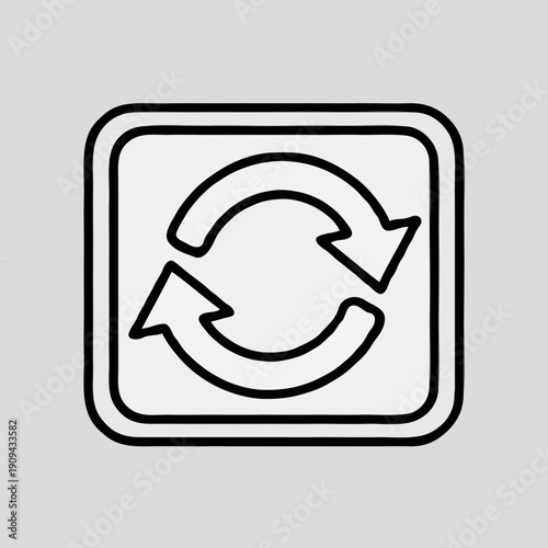 Refresh Sync Icon – Update and Data Synchronization Button Vector Illustration