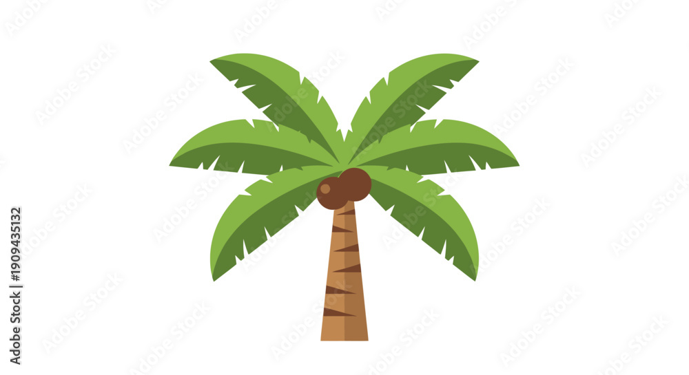 Obraz premium Palm Tree Illustration with Green Leaves 8.