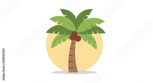 Palm Tree Illustration with Green Leaves 7.