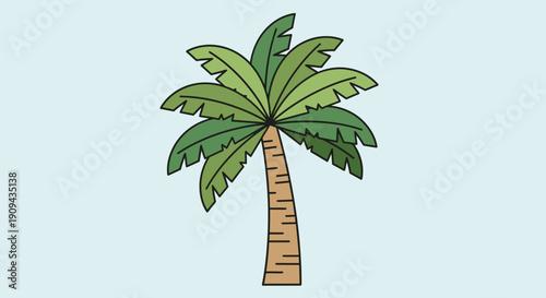 Palm Tree Illustration with Green Leaves 10.