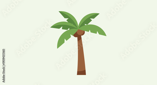 Palm Tree Illustration with Green Leaves 11.