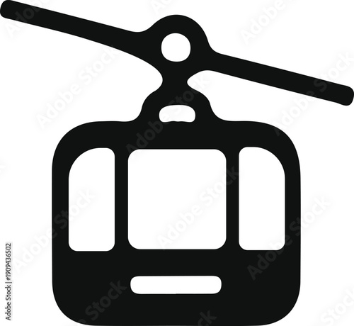 Cable car icon, gondola lift vector symbol for mountain transport vactor